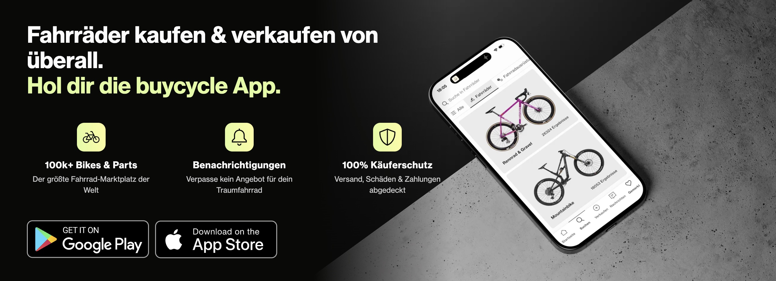 Fahrräder kaufen und verkaufen mit der Buycycle App